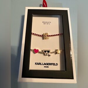 Karl Lagerfeld Kids Bracelet Set - Red and Gold